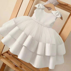 Elegant Bride Kids White Princess Dresses for Girls