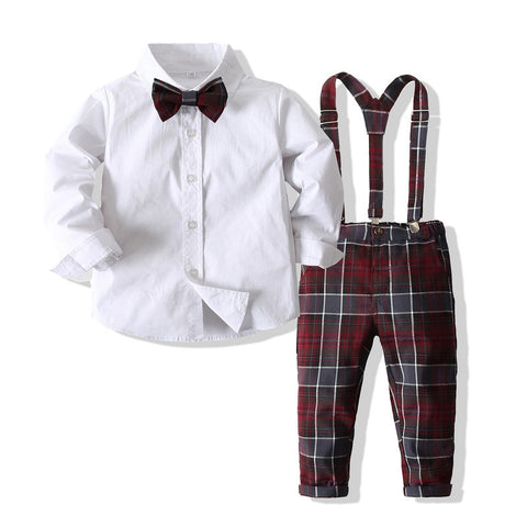 Boys Clothing Sets Long Sleeve Bow Tie