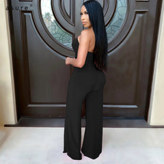 Women Jumpsuit Pants Body Black Overalls Sexy Femme Baddie Clothes