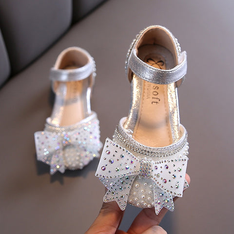 Fashion Girls Sequin Lace Bow Kids Shoes