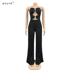 Women Jumpsuit Pants Body Black Overalls Sexy Femme Baddie Clothes