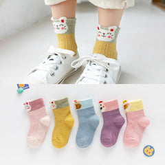 5 Set of lot Baby Socks Autumn Winter Warm Cotton