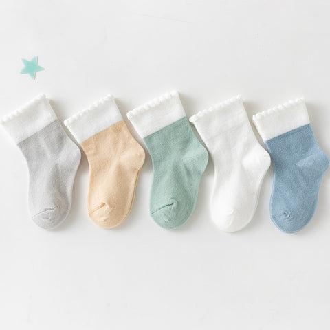 5 Pairs/lot 0-2 Years old Baby Socks