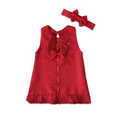 Newborn Baby Cute Bow Sleeveless Princess Dresses