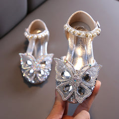 Fashion Girls Sequin Lace Bow Kids Shoes