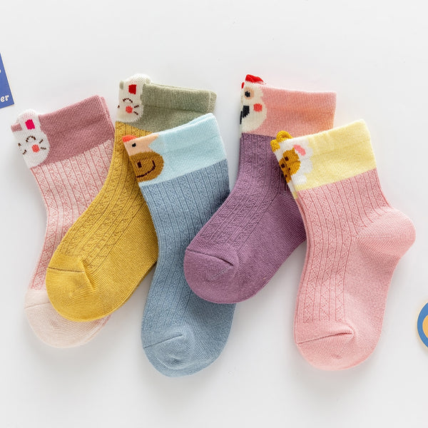 5 Set of lot Baby Socks Autumn Winter Warm Cotton