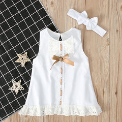 Newborn Baby Cute Bow Sleeveless Princess Dresses