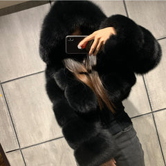 High Quality Furry Cropped Faux Fur Coats and Jackets for Women