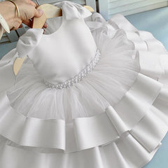 Elegant Bride Kids White Princess Dresses for Girls