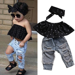 Baby Girl Summer Clothes Set Sleeveless Top