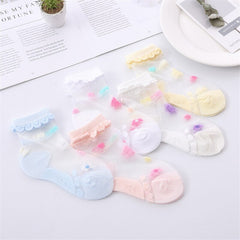 5 Pairs/Lot of Girls Socks Summer Breathable