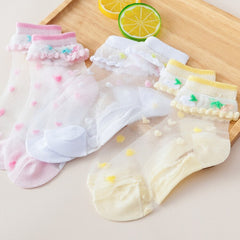 5 Pairs/Lot of Girls Socks Summer Breathable