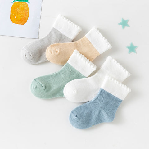 5 Pairs/lot 0-2 Years old Baby Socks