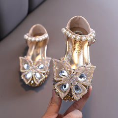 Fashion Girls Sequin Lace Bow Kids Shoes