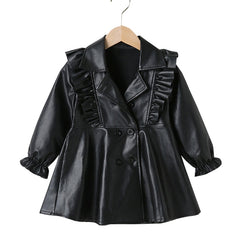 3-7 Year Girls Leather Dresses Button