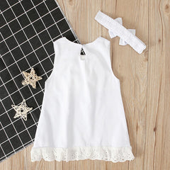 Newborn Baby Cute Bow Sleeveless Princess Dresses