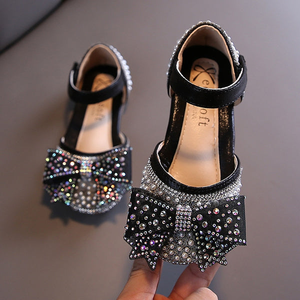 Fashion Girls Sequin Lace Bow Kids Shoes