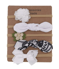 Nylon Elastic Baby Headband Solid Knot Flower Fabric