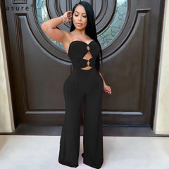 Women Jumpsuit Pants Body Black Overalls Sexy Femme Baddie Clothes