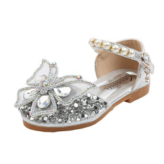 Fashion Girls Sequin Lace Bow Kids Shoes