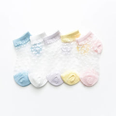 5 Pairs/Lot of Girls Socks Summer Breathable