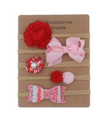 Nylon Elastic Baby Headband Solid Knot Flower Fabric