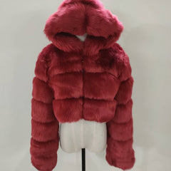 High Quality Furry Cropped Faux Fur Coats and Jackets for Women