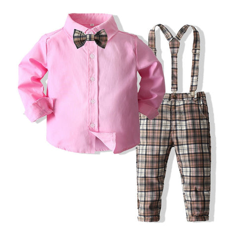 Boys Clothing Sets Long Sleeve Bow Tie