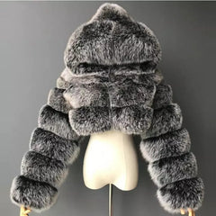 High Quality Furry Cropped Faux Fur Coats and Jackets for Women