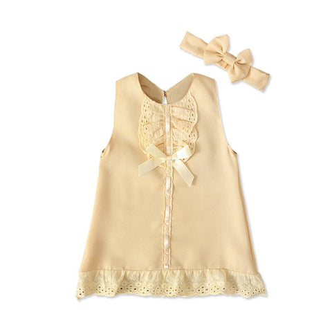 Newborn Baby Cute Bow Sleeveless Princess Dresses