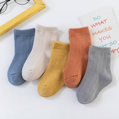 5 Pairs of Autumn Winter Cotton Striped Socks