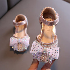 Fashion Girls Sequin Lace Bow Kids Shoes