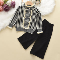 Winter Wool Coats And Skirts Kids Clothing Sets