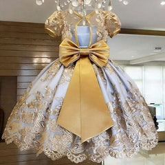 Shiny Princess Dress for Costume Girl Birthday Party Gown