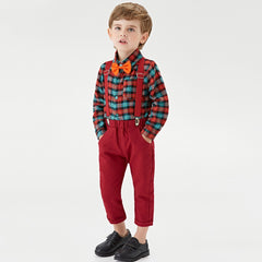 Christmas Outfit Red Plaid T-Shirts Pants