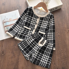 Winter Wool Coats And Skirts Kids Clothing Sets