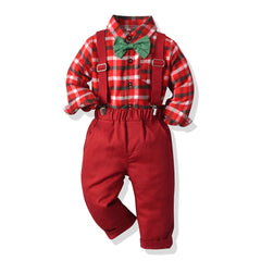 Christmas Outfit Red Plaid T-Shirts Pants