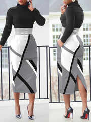 Women Bodycon Long Dress Long Sleeve