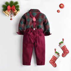 Christmas Outfit Red Plaid T-Shirts Pants