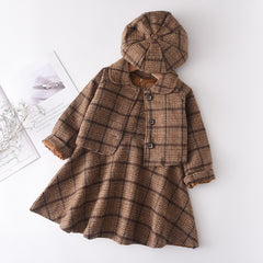 Winter Wool Coats And Skirts Kids Clothing Sets