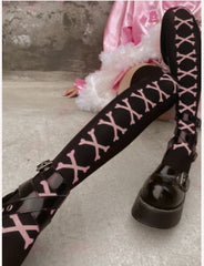 Girls Socks Black Goth Cute Fish Net Stockings