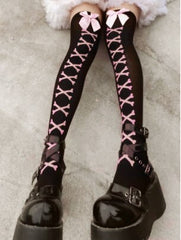 Girls Socks Black Goth Cute Fish Net Stockings