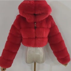 High Quality Furry Cropped Faux Fur Coats and Jackets for Women