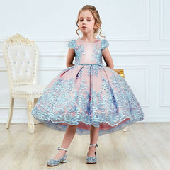 Shiny Princess Dress for Costume Girl Birthday Party Gown