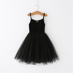 Black Sling Solid Color Tutu Ball Gown for Birthday