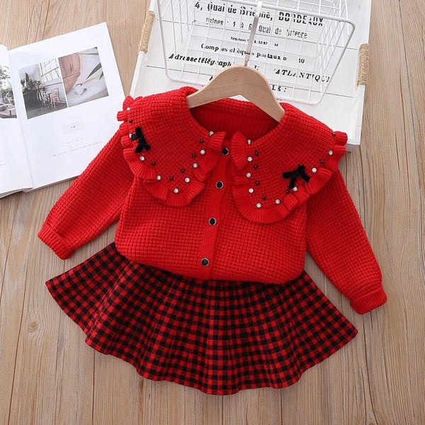 kids coat winter sweater+bow tie Tulle dress