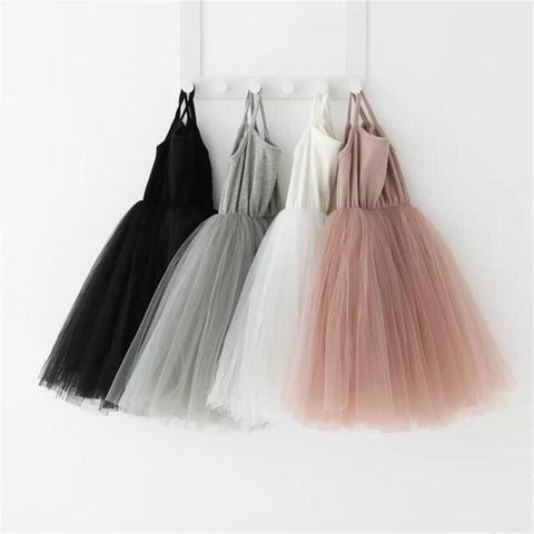 Black Sling Solid Color Tutu Ball Gown for Birthday