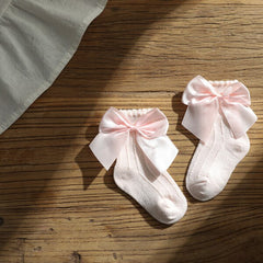 New Big Bow Knee High Long Soft Girls Socks