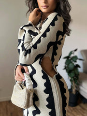 Elegant Sexy Flare Long Sleeve Bodycon Dress for Women