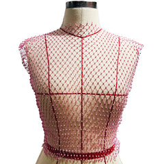 Sexy See Through Fishnet Tank  Crop Tops for Women